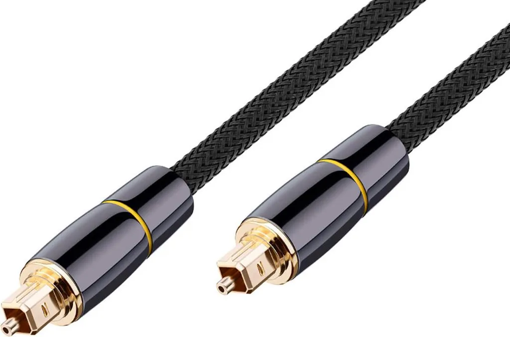 Avizar, cavo audio Toslink 5 m con guaina in nylon placcato oro, nero