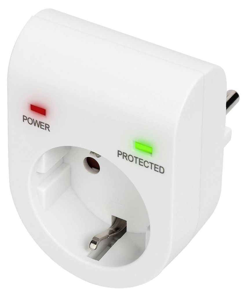 DIGITUS Überspannungsschutzadapter LED weiß Produktbild 
