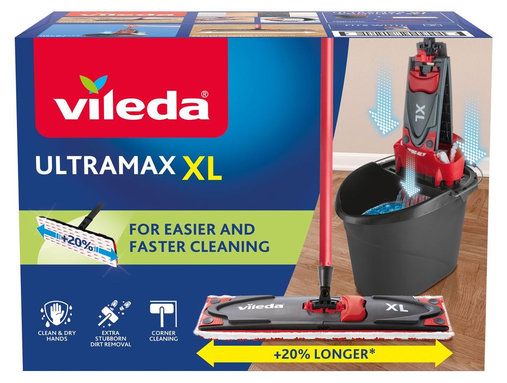 Vileda Ultramax XL Box, Laminat, Płytki, Drewno, Suchy i Zdjęcie produktu 
