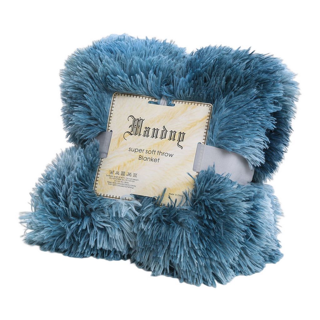 Plüschdecke Krawattenfarbe Design bequemes Wohnzimmersofa Couch werfen dekorative Decke für kaltes Wetter-Blau ,Größen:S