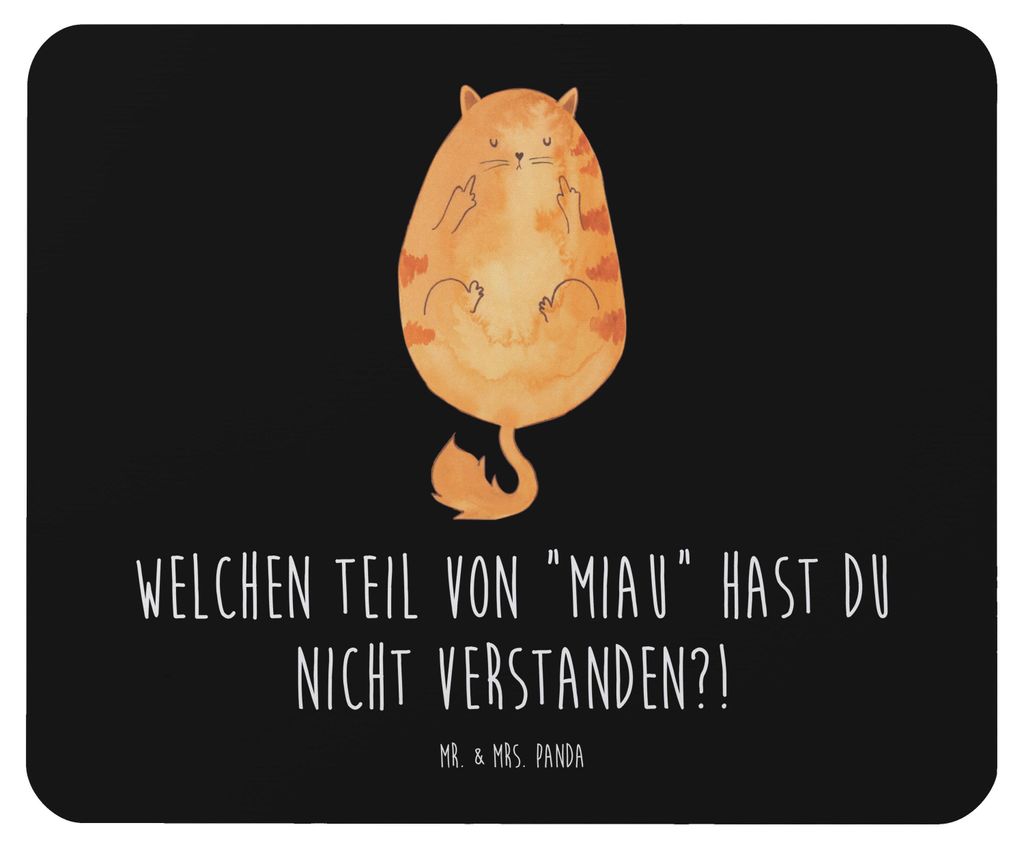 Mr. & Mrs. Panda Mouse Pad Katze Mittelfinger - Schwarz - Produktbild 