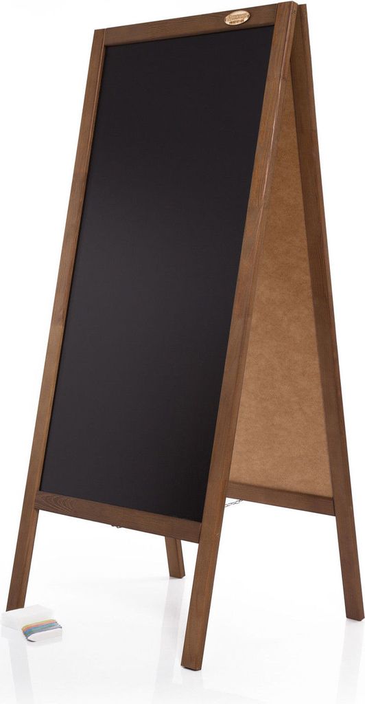 Kundenstopper mit Holzrahmen 57x57x130cm dunkelbraun Deko