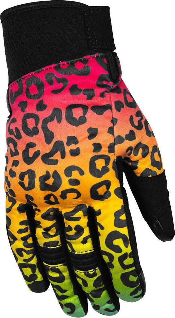 Rusty Stitches Bonnie V2 Panther Damen Motorrad Handschuhe, schwarz/bunt, S