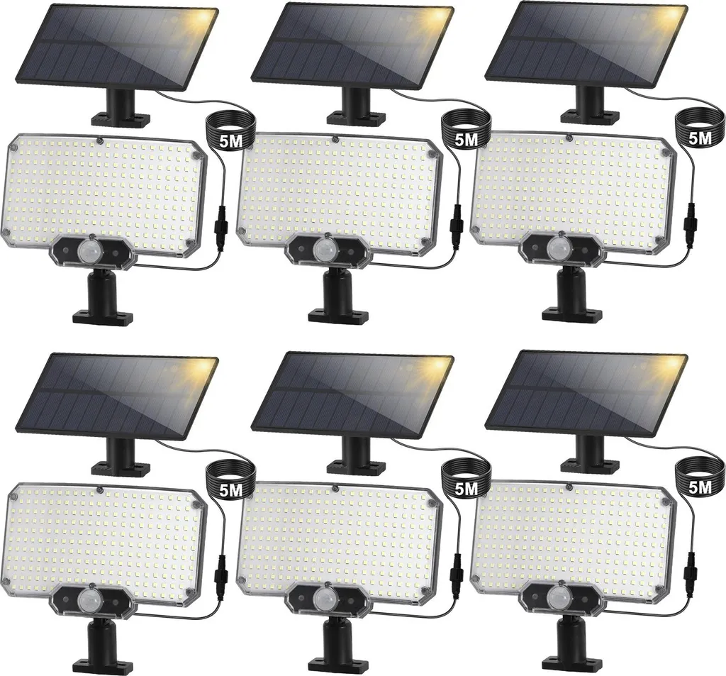 SMY Lampade Solari Da Esterno Con Sensore Di Movimento – Set Da 2, 138 LED, 3 Modalità, IP65, 1200 Lumen, Per Giardino E Sicurezza