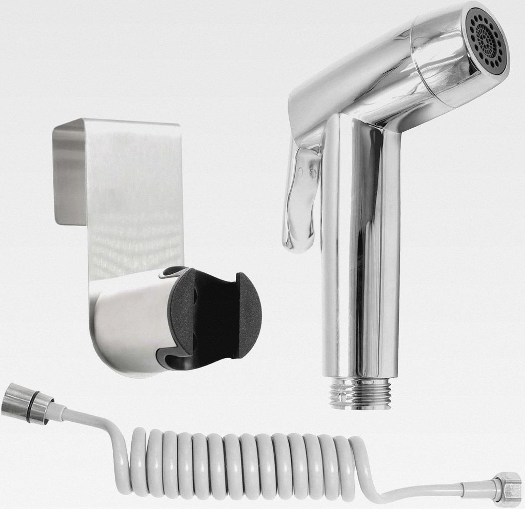 Handbrause Bidet Toilette Badezimmer mit Federschlauch Wandhalterung Kit, Closetool Squat Pan Wasserblume Bodenreinigung Stoffwindel, für Badezimm...