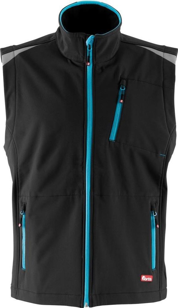 FORTIS Herren Weste 24, schwarz/türkis, Gr.S