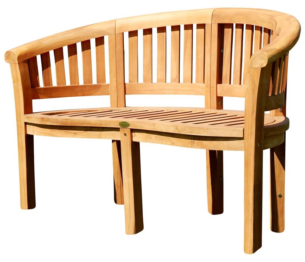 ALEOS. TEAK Bananenbank Gartenbank Parkbank Sitzbank Produktbild 