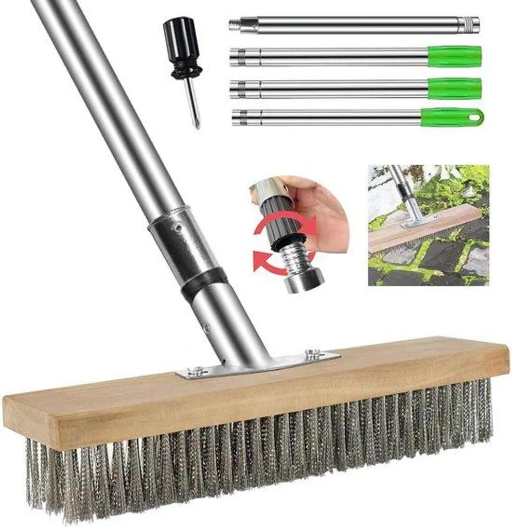 Brosse en acier pour désherbage 170 cm avec manche long ergonomique