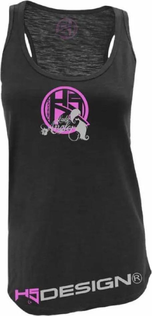 HOTSPOT DESIGN Singlet Lady Angler, XS, schwarz-rosa, Trägershirt, Für Damen Angler, TS-LA01003S00