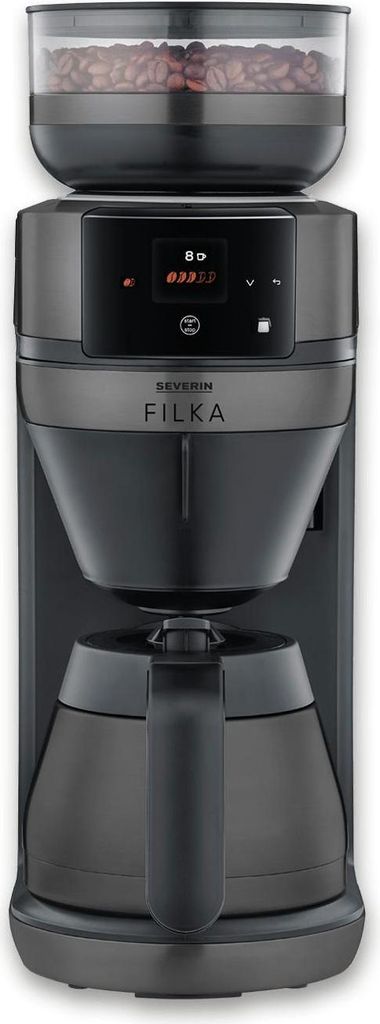 A Severin Filterkaffee-Vollautomat FILKA KA 4855 coffee maker is shown against a white background.