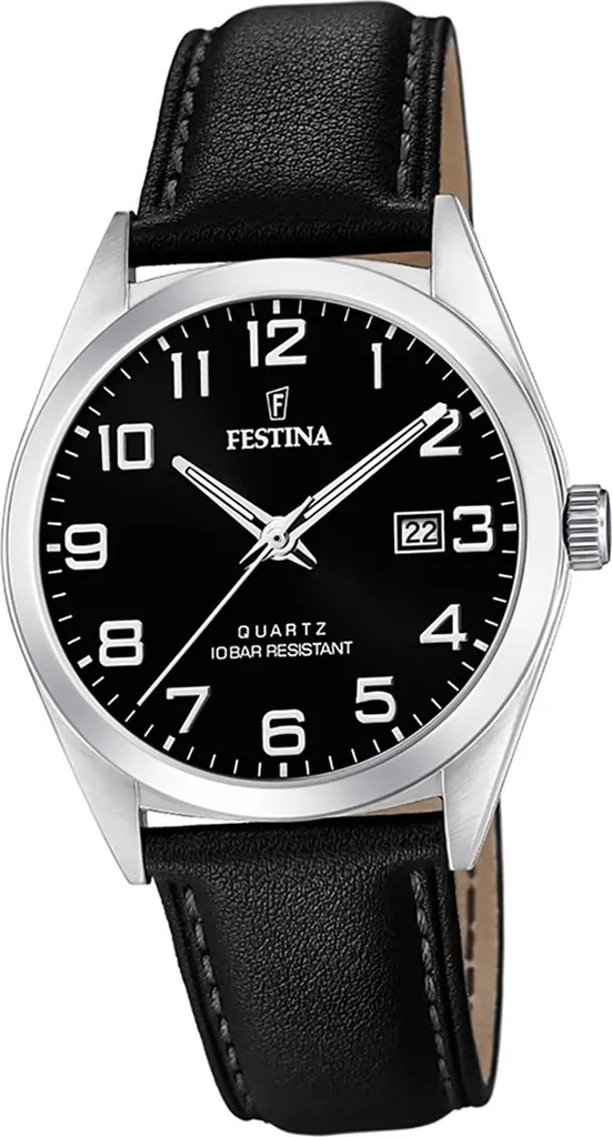 Montre Homme Festina F20446/3 Cuir Noir - Précision et Style Sans Compromis