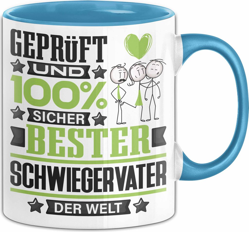 Schwiegervater Geschenk Lustiger Spruch für Schwiegervater Geschenkidee Bester Schwiegervater Der Welt (Blau)