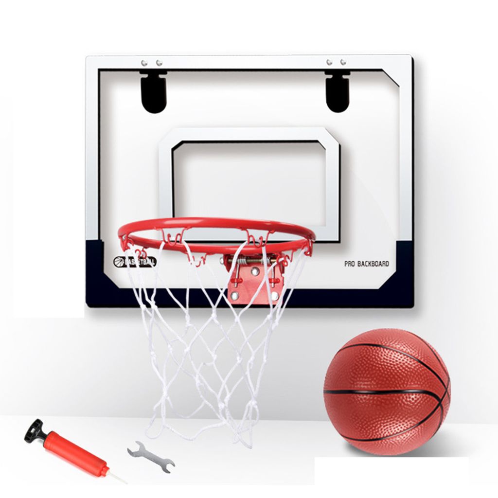 21cm Baketballkorb Indoor, Mini Basketball Korb Basketballring Kinder, 40 x 30 cm Backboard mit Ball und Pumpe, Wand Tür Montage