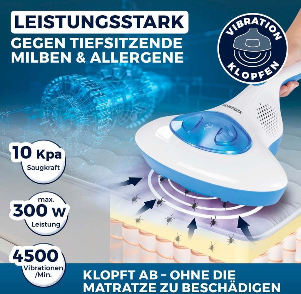 CLEANmaxx Milben-Handstaubsauger Antimilben-Sauger mit Produktbild 3