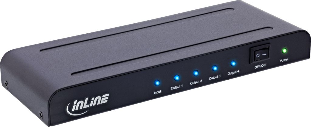 InLine HDMI Splitter/Verteiler, 4-fach, 4K2K@60Hz kompatibel