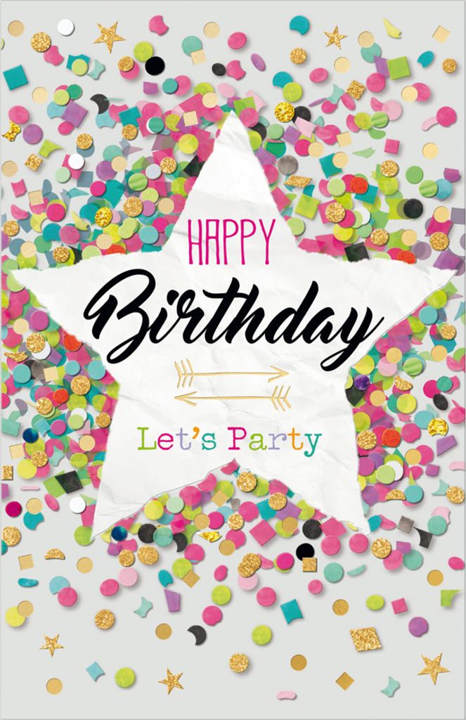 SUSY CARD Geburtstagskarte Confetti "Stern"