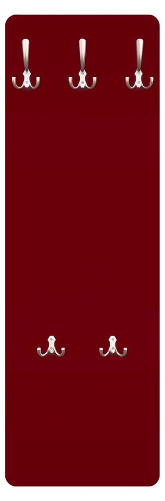 Wandgarderobe mit 5 Haken, platzsparendes Design - Germany - einfarbiges Motiv in Rot, schmal, Garderobenpaneel