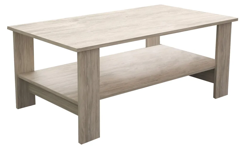 Table basse d'intérieur en bois bilaminé avec niches de rangement