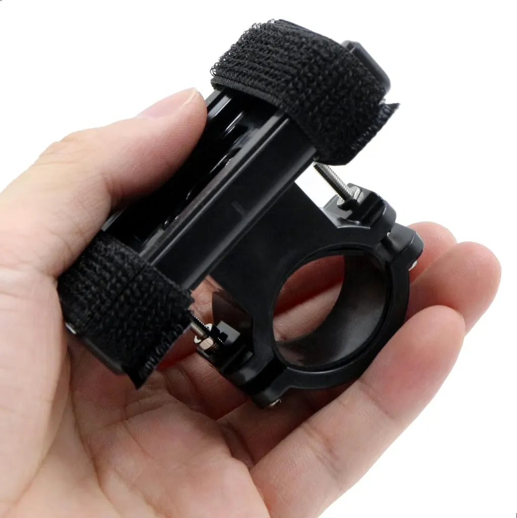 Support de Lampe Vélo Orientable à 360° - Fixation VTT Robuste et Large
