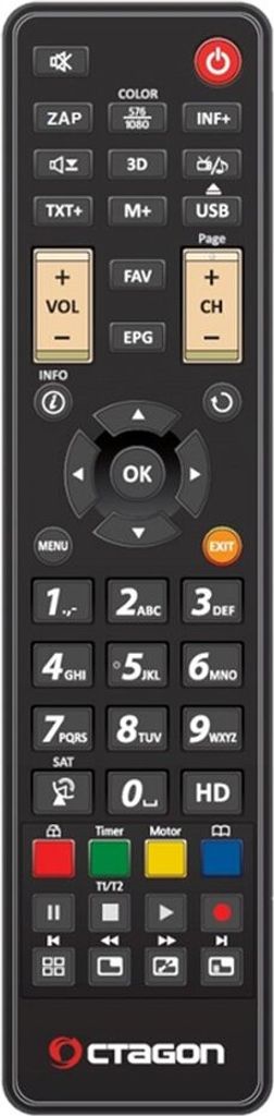 A remote control for an Octagon SF2028 device.