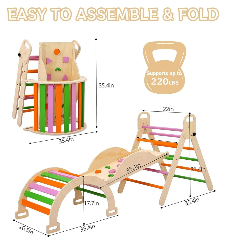 Structure escalade bois 1-3 ans : Finis les risques de chutes !