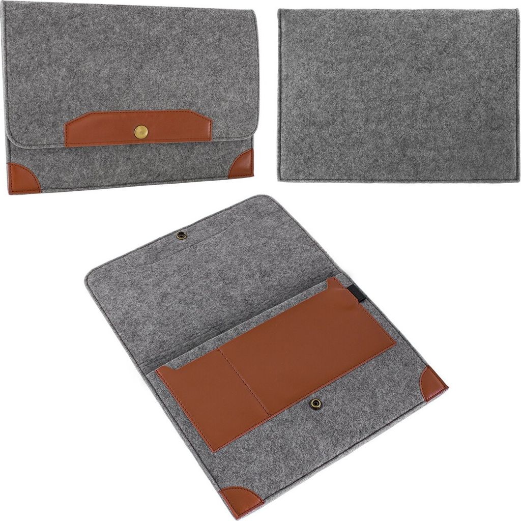 eFabrik Hülle für Cube i9 Schutztasche Sleeve Cover Tasche Schutzhülle Filz grau braun