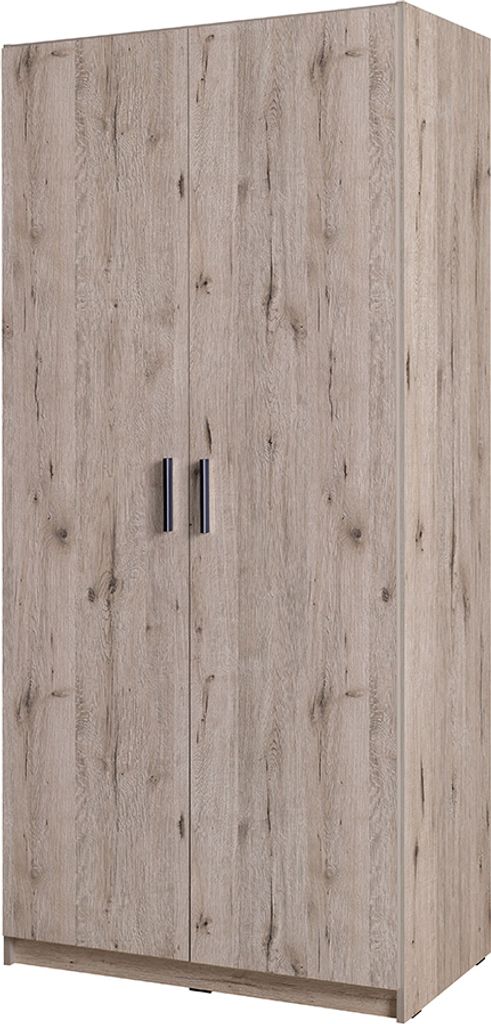 Kleiderschrank 2-türig, 92cm breit, Eiche, SELAWIK-166