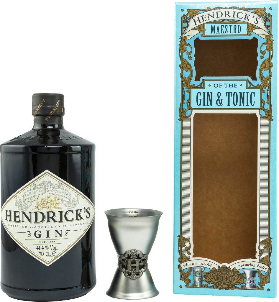 Hendricks Gin mit Jigger in GP 0,7l 41,4%vol.