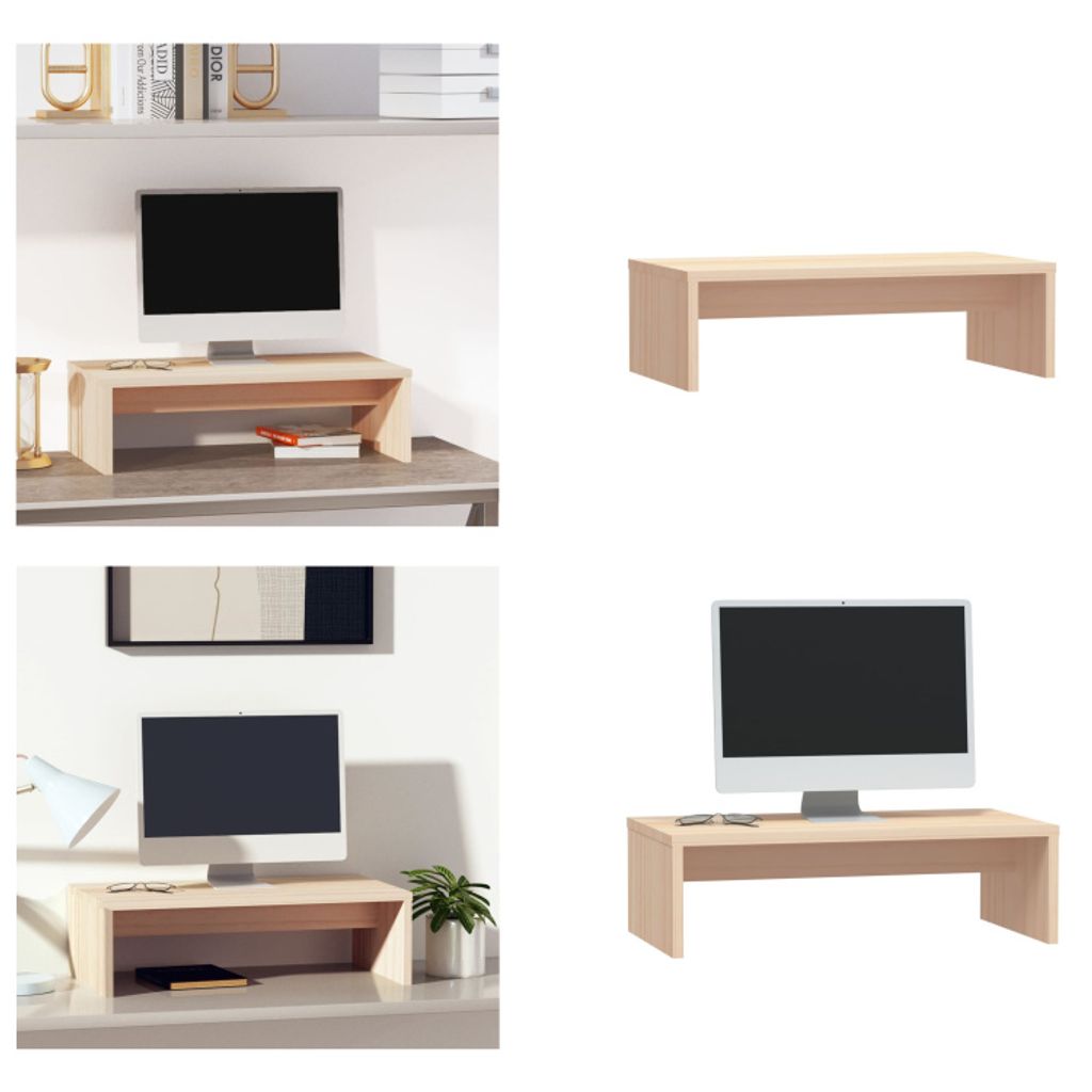vidaXL Monitorständer 50x27x15 cm Massivholz Kiefer - Monitorständer - Schreibtischaufsatz - Monitorerhöhung - Monitorerhöhungen