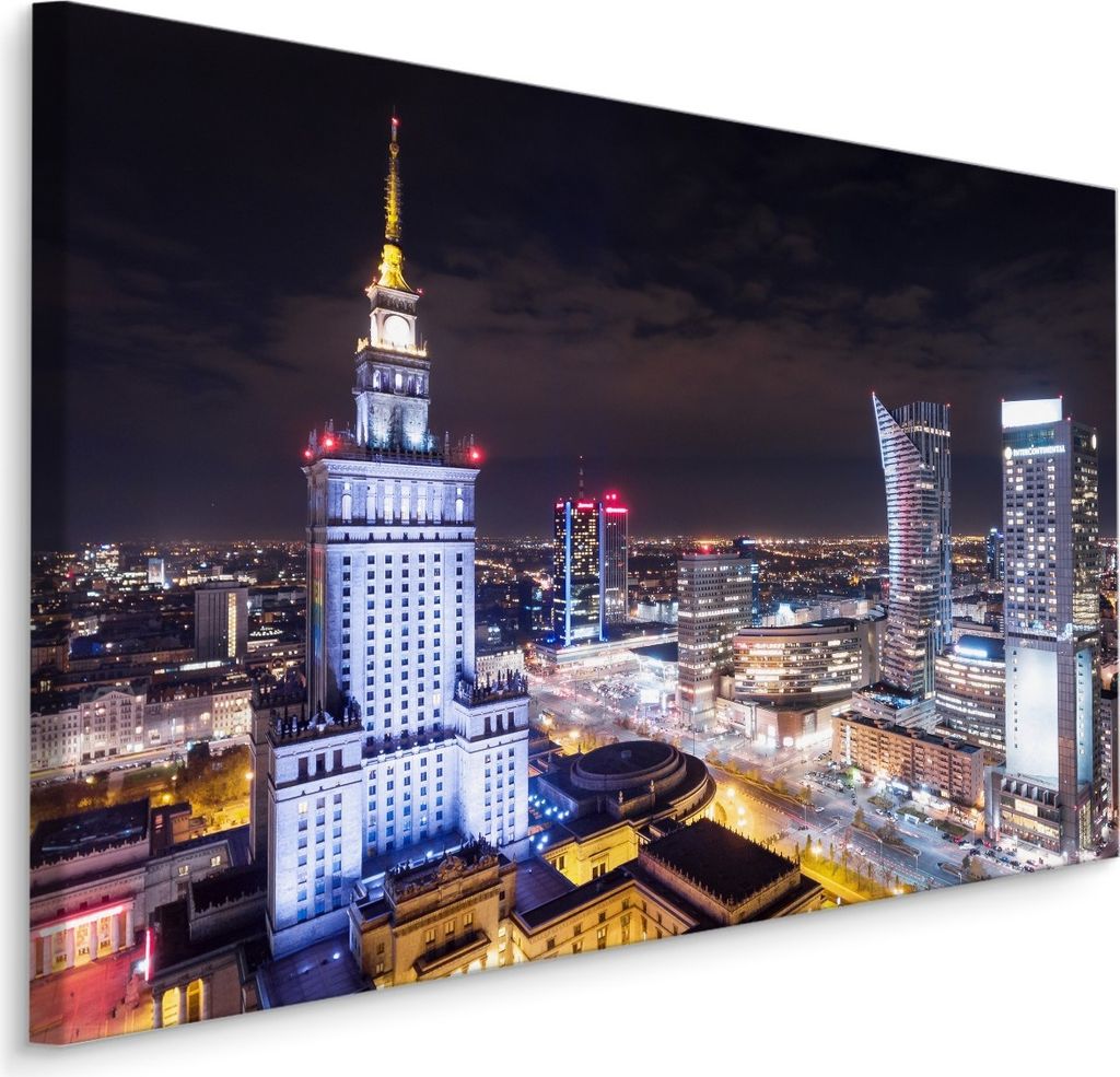 Fabelhafte Canvas LEINWAND BILDER 90x60 cm XXL Kunstdruck Warschau Stadt Panorama