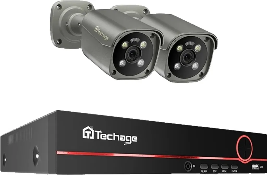 Kit de surveillance vidéo 4K avec 2 caméras IA et interphone intégré