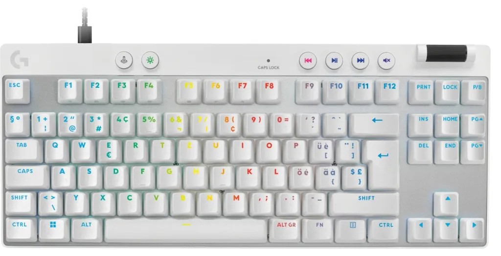 Clavier Logitech G PRO X TKL RAPID blanc QWERTZ filaire pour le gaming