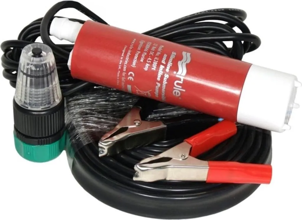 Pompe portable Slimline 12V Rule iL280PK, débit 18L/min pour bateau