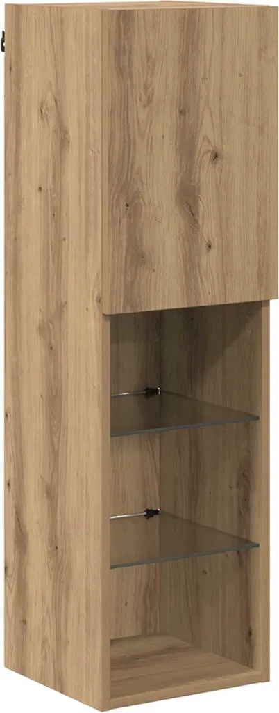 Mur TV complet suspendu avec LED intégrées 7 pièces - Finition Moderne - 6