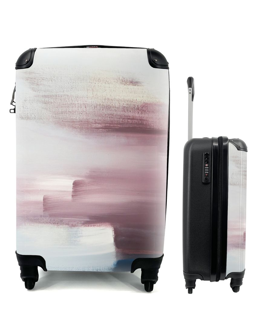 MuchoWow Koffer Handgepäck Trolley Rollkoffer Kleine Reisekoffer mit 4 Rollen - Malerei - Ölgemälde - Abstrakt - Cabin Size < 55x40x23 cm & 55...
