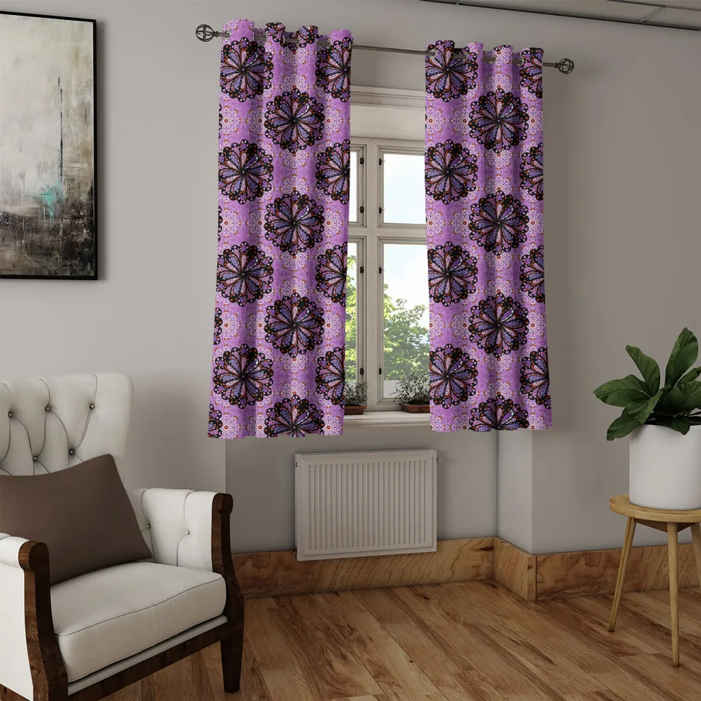 Paire de rideaux décoratifs Mandala pour salon et chambre 280x175cm