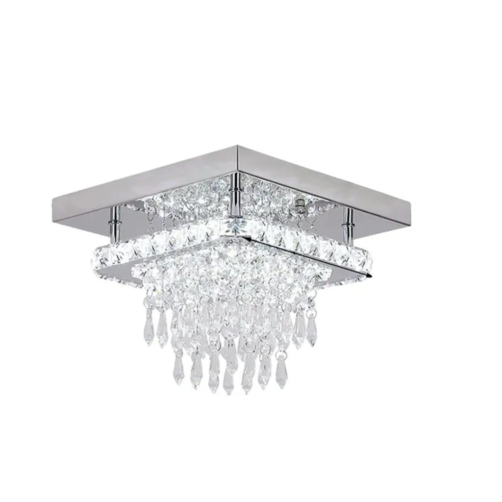 Plafonnier LED cristal compact 25cm : Luminaire design pour plafond bas
