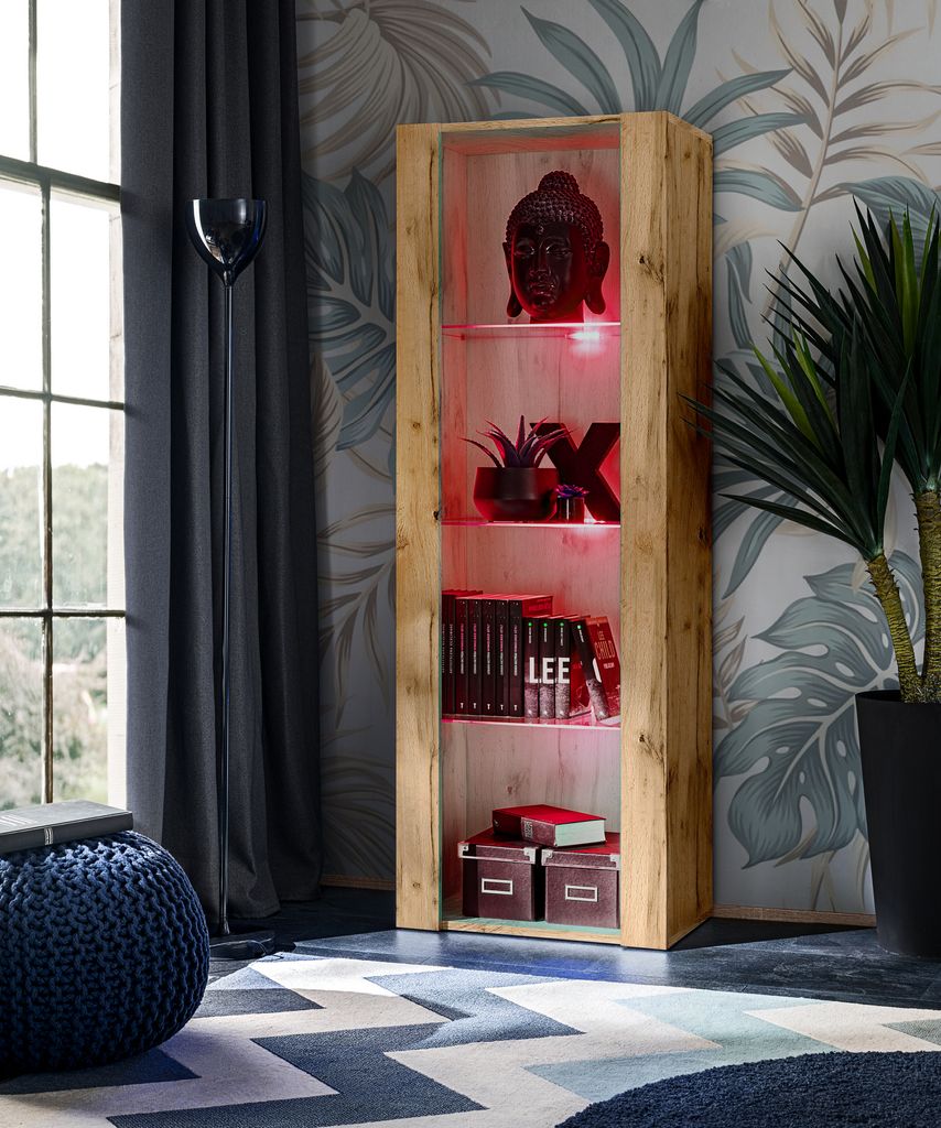 Komodee | Vitrine Schrank Tivoli mit 3 Regalböden, Korpus Produktbild 