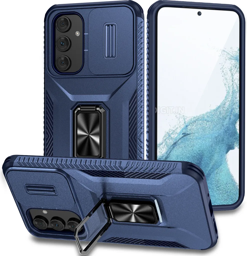 Cover Samsung A34 5G a Prova di Bimbo Protezione Militare Blu