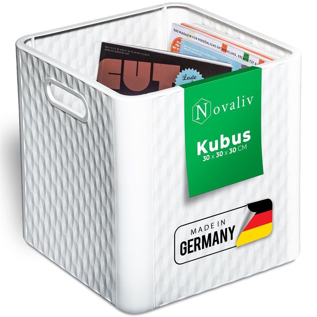 Novaliv box 30x30x30 cm biele boxy pre regál Kallax koše Obrázok produktu 