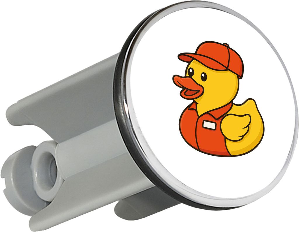 Huuraa Waschbeckenstöpsel Quietscheente Einzelhandel Comic Gummiente 4cm höhenverstellbar Abflussstopfen Geschenkidee