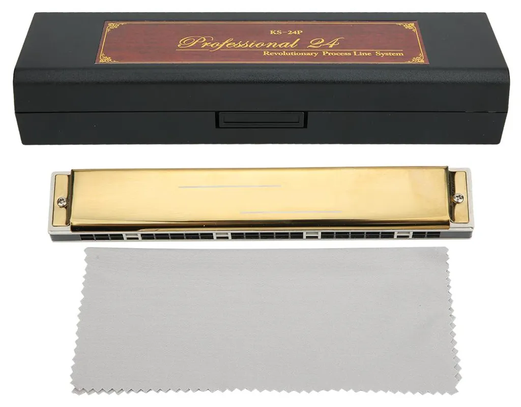 Instrument de musique Harmonica à 24 trous Tremolo Harpe dorée A