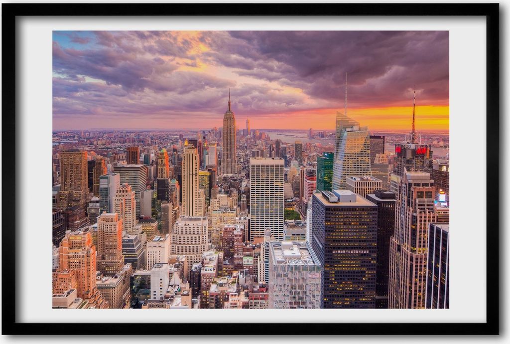 Bild 60x40 MDF-Rahmen, Wandkunst New York