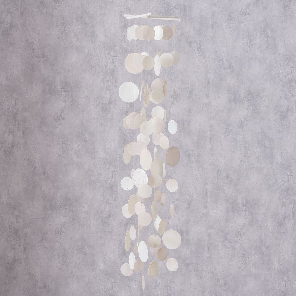 Boltze Windspiel Estany aus Capizmuscheln Weiß Produktbild 2
