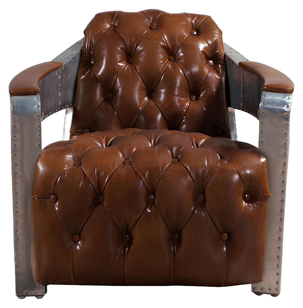Sessel Aviator Chesterfield Shabby Vintage Stuhl Ledersessel Club Lounge Design