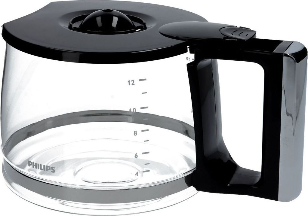 Ersatzkaffeekanne Glaskanne Kaffeekanne Kanne Kaffeekrug Deckel Kunststoff transparent schwarz Philips 422245954551 Kaffeemaschine Kaffeeautomat ei...