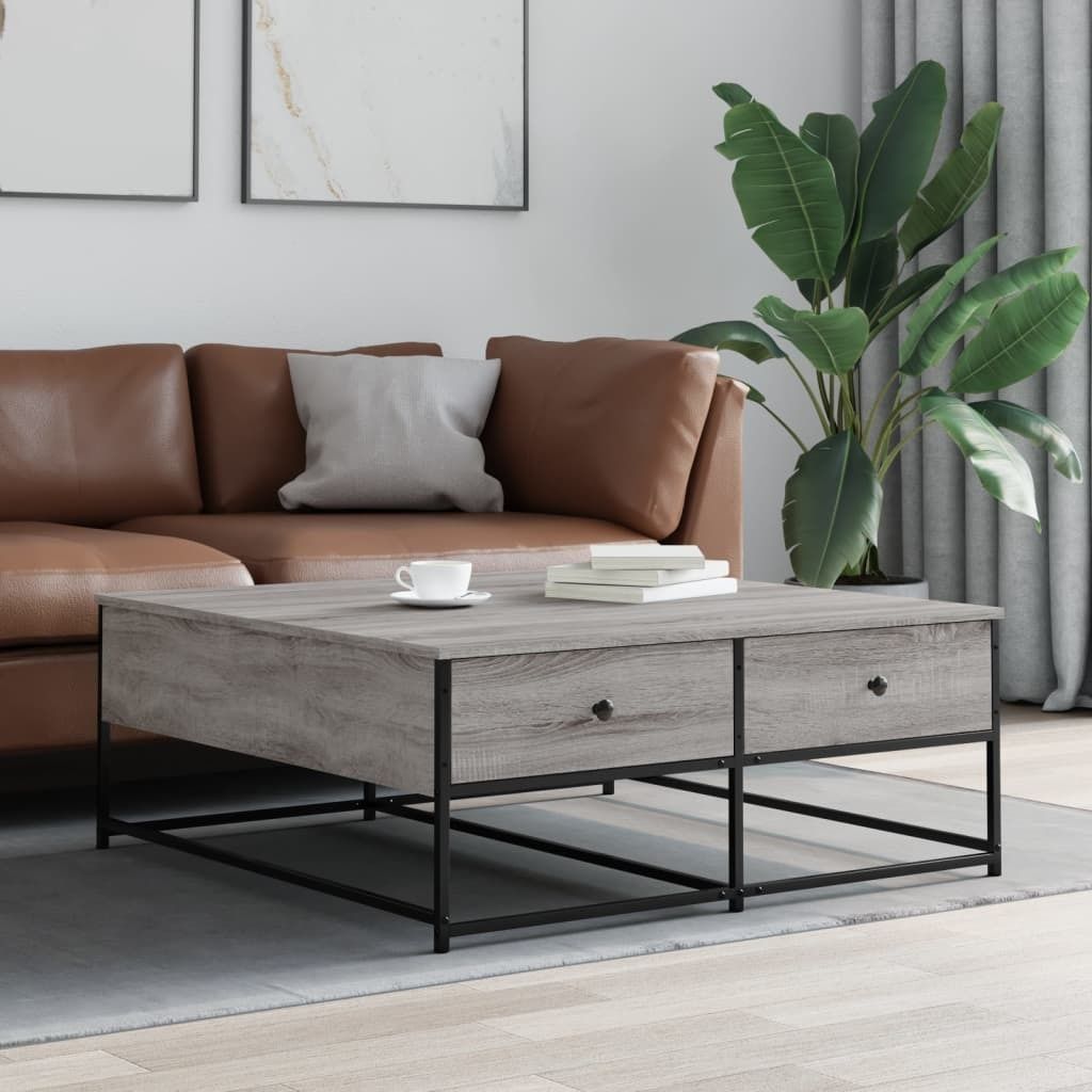 Maison Exclusive - Couchtisch Grau Sonoma 100x99x40 cm Holzwerkstoff