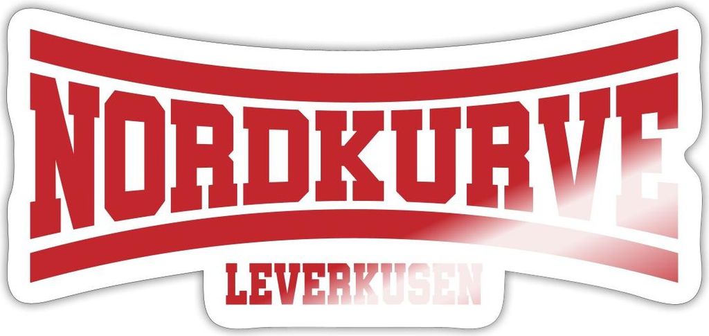 Spreadshirt Nordkurve Leverkusen Fanartikel Sticker Aufkleber, 10 x 10 cm, Weiß glänzend
