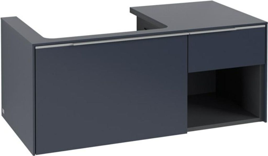 Villeroy & Boch Subway 3.0 Waschbeckenunterschrank, 2 Auszüge, Waschbecken links, Regalelement unten rechts, 1001x422,5x516mm, C57200VQ