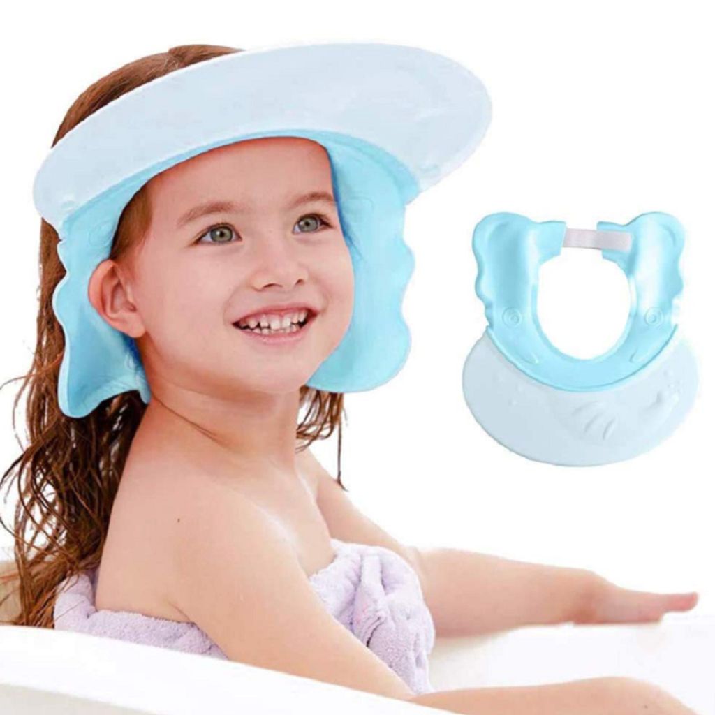 Baby Shampoo Kappe Hut Wasserdicht Verstellbarer Duschhut Haar Gehörschutz 
